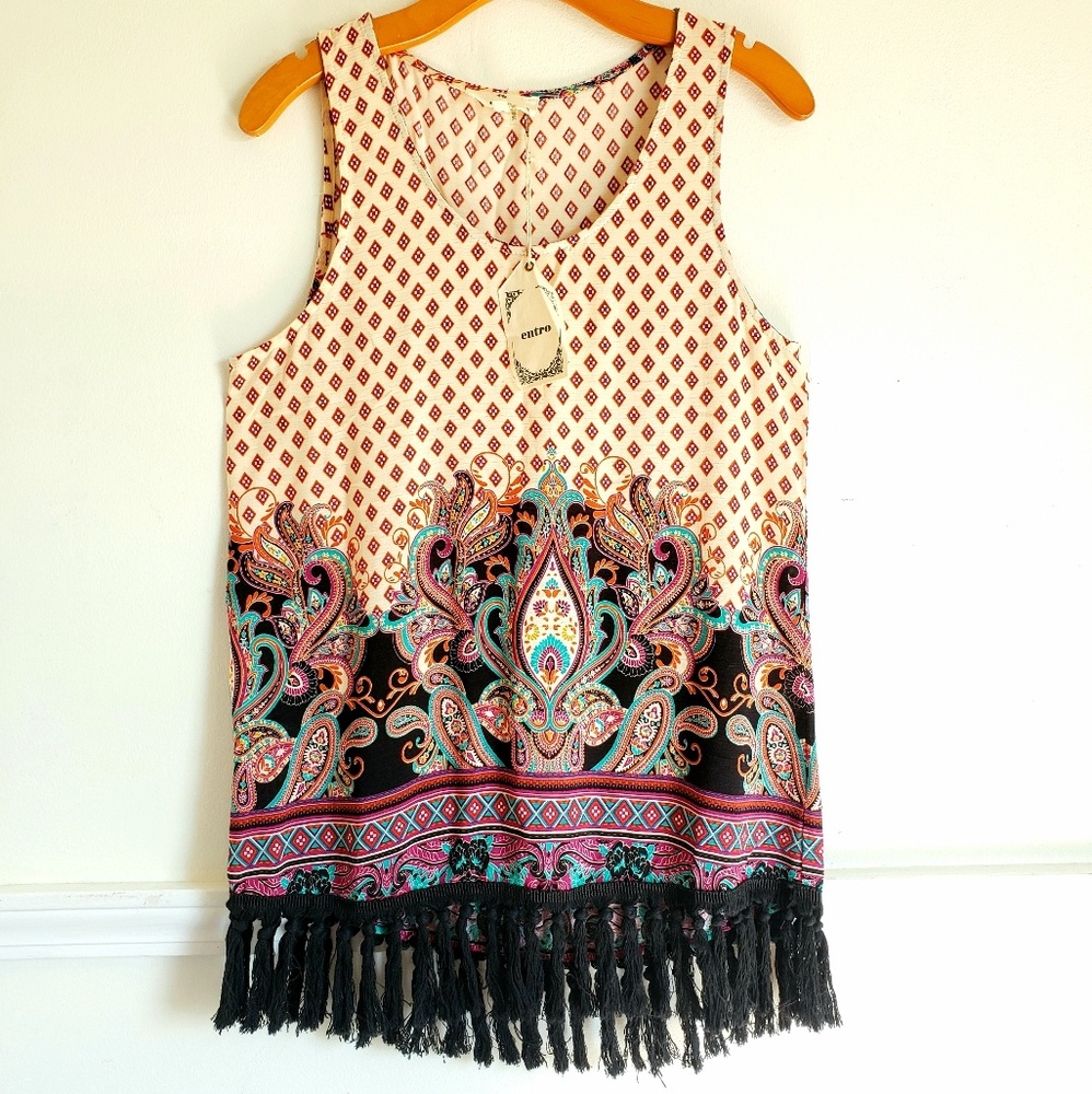 Fringe Paisley Top